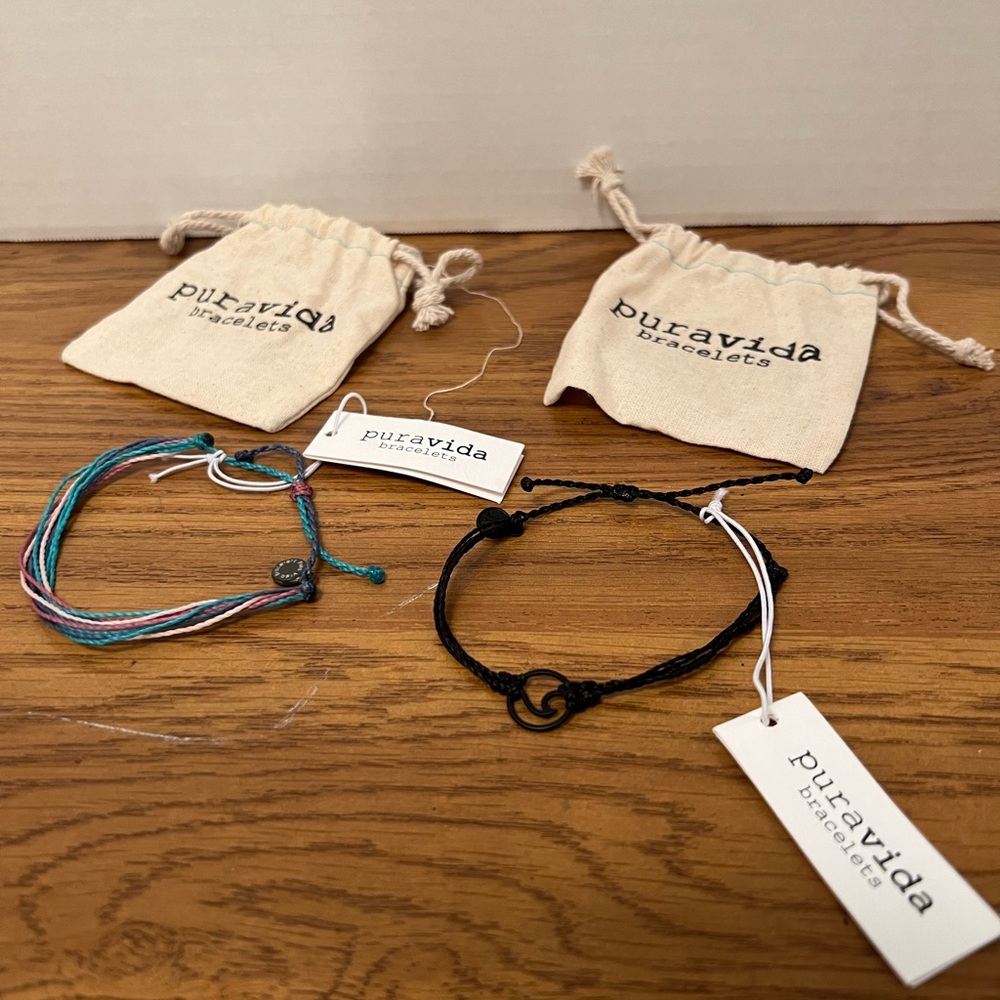 Two Brand New Pura Vida Bracelets in Original Bags with Tags